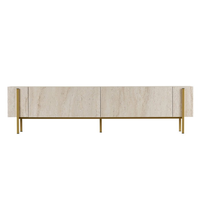 Nordure Nexus Soporte para Televisión Travertino y Oro